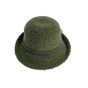 24s 1113 boucle wool turn brim hat with rope accent and buttons