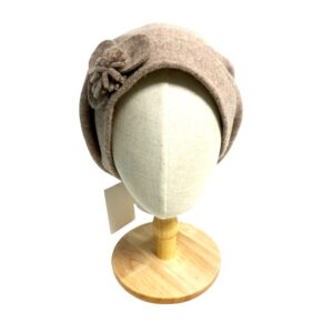 23s 0817 boiled wool slouch cap with flower