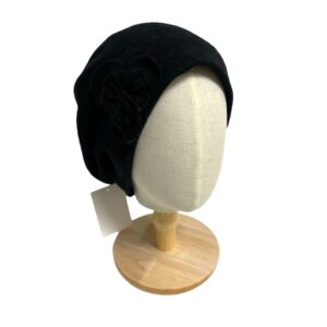 23s 0817 boiled wool slouch cap with flower