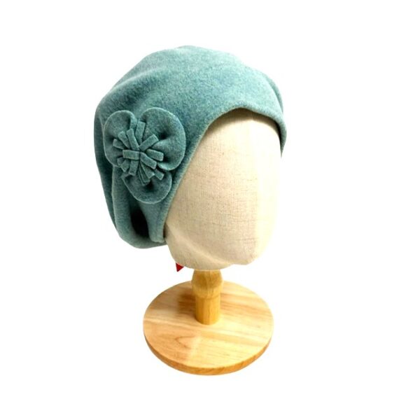 23s 0817 boiled wool slouch cap with flower