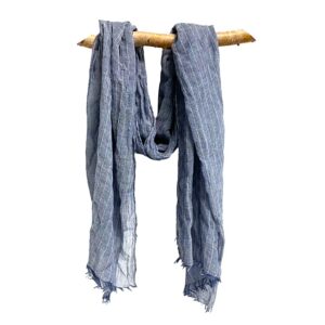 24sp0839 cotton gauze scarf with pinstripes