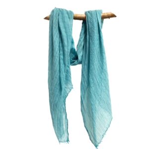 24sp0839 cotton gauze scarf with pinstripes