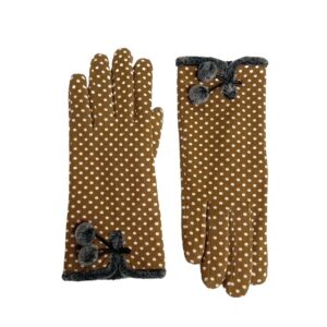 18 074 polka dot glove brown
