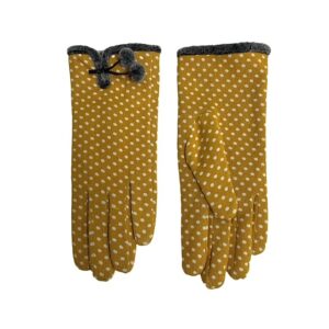 18 074 polka dot glove mustard