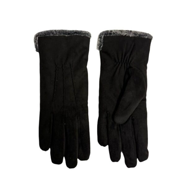 18 139 micro suede glove with stitches design black