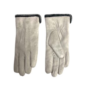 18 139 micro suede glove with stitches design grey