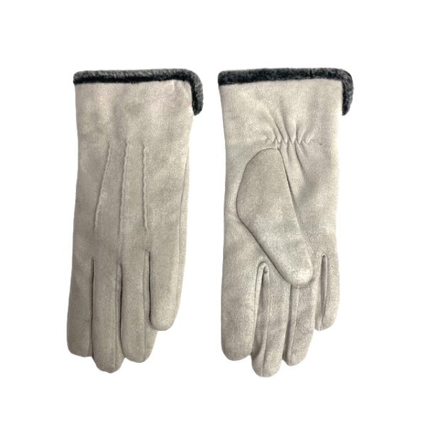 18 139 micro suede glove with stitches design grey