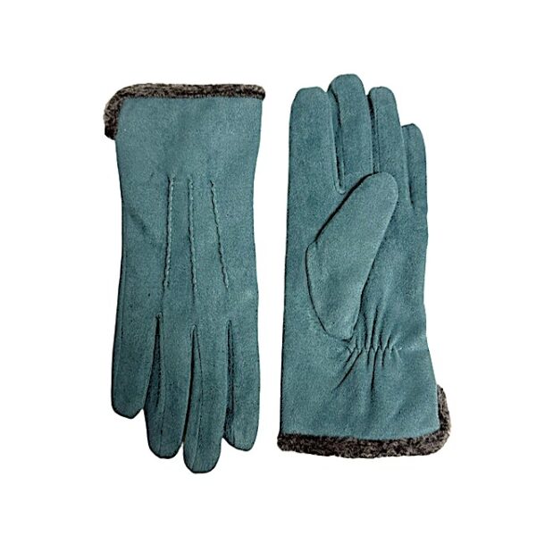 18 139 micro suede glove with stitches design lt blue