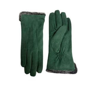 18 139 micro suede glove with stitches design olive