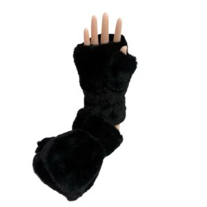 18 805 faux fur two in one mittens