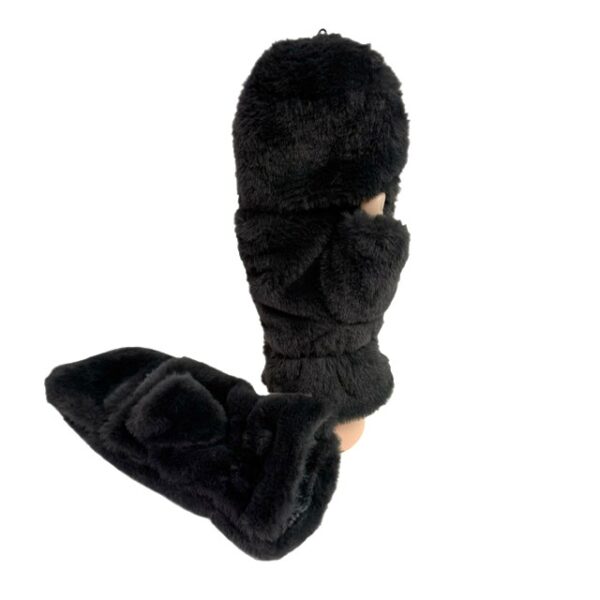18 805 faux fur two in one mittens