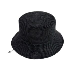 25s 0218 raffia bucket hat flat top