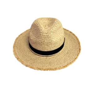 25s 0217 raffia fedora hat with tie